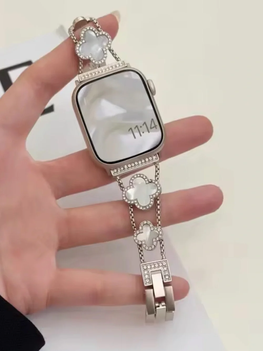 New Apple Elegant Starlight white Smartwatch Bracelet  Band 38mm40mm41mm